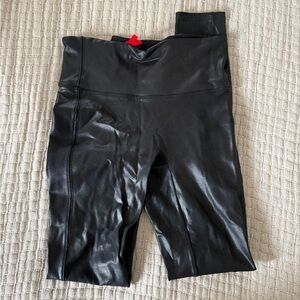 SPANX Shiny Black Faux Leather Leggings